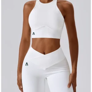 Set Deportivo Nube Mujer Top Halter Leggings Cintura V.